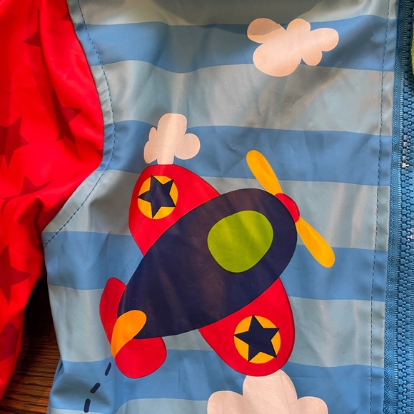 Stephen Joseph Boys Airplane Hooded Raincoat Rain Jacket Size 3T - Picture 6 of 16